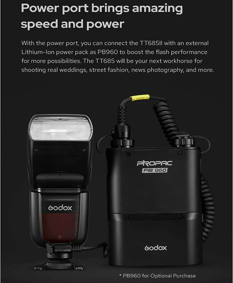 Godox TT685II-C 2.4G TTL Wireless Flash Speedlite with X2T-C Trigger For Canon - Image 4 of 4