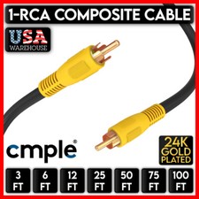 Single RCA Cable Composite 1 RCA Cord AV Audio Video Wire Subwoofer Cord LOT