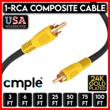 Single RCA Cable Composite 1 RCA Cord AV Audio Video Wire Subwoofer Cord LOT