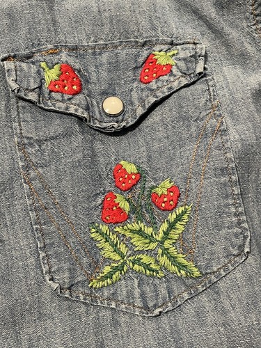 Vintage Wrangler Sanforized Pearl Snap Western Shirt Extra Long Custom Embroider - Picture 4 of 12
