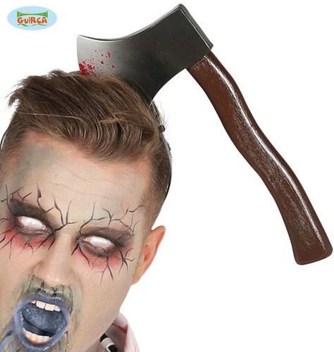 Halloween Fancy Dress Horror Axe in Head horror Hatchet Prop New fg - Picture 3 of 11