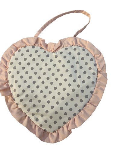 Sweet Jojo Blush Pink, White, Gray Cloth Polka Dot Hearts Wall Hangings -THREE-