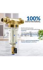 SimPure Whole House Water Pre-Filter System Reusable Spin Down Sediment Filter