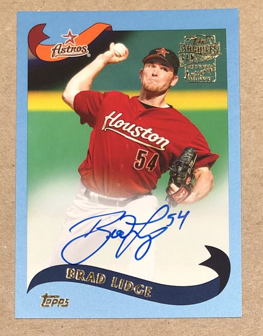 2020 Topps Archives Brad Lidge Auto Blue Autograph #/25 - Jersey # In Signature - Image 4 of 4