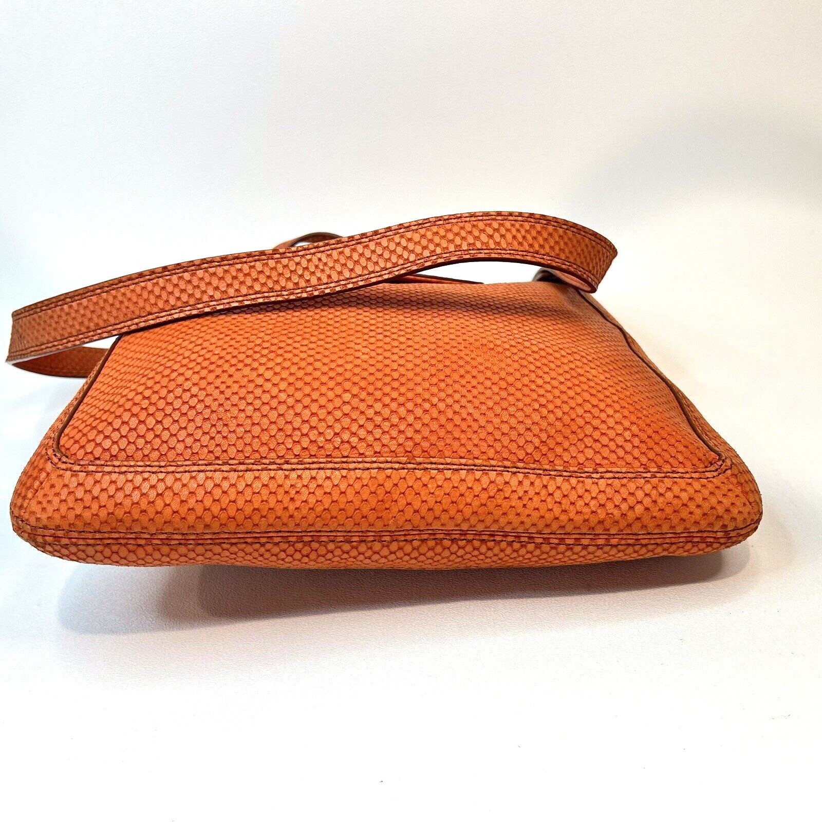 #FOSSIL Maddox Orange Python Leather Crossbody Me… - image 4