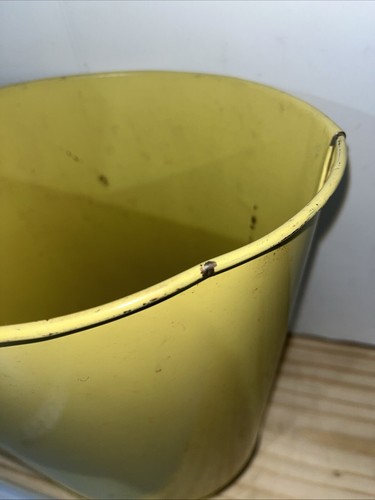 Vintage NC Colorware Flowers Metal Wastebasket Yellow with Roses - Picture 5 of 11