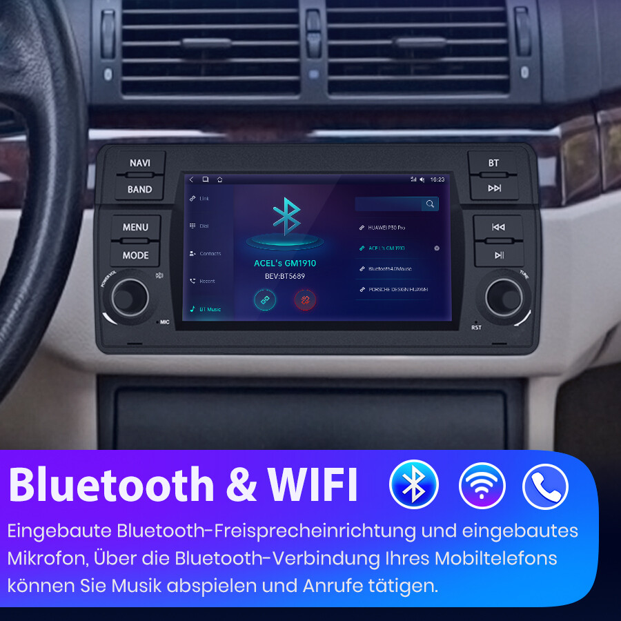 Autoradio Für BMW E46 3er 318 320 325 M3 Carplay Android 14 GPS Navi 2