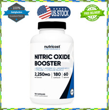Nutricost Nitric Oxide Booster 2250mg,180 Capsules,750mg Per Casule,60 Servings