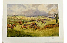 J. KING “THE BEST OF THE MONDAY COUNTRY” FOX HUNTING PRINT PENCIL SIGNED 187/350
