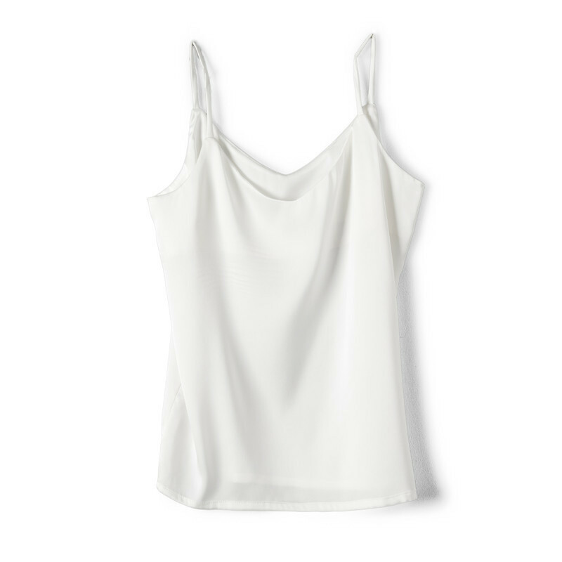 HOT Short suspender vest Loose silk satin sleeveless top with sexy overlay