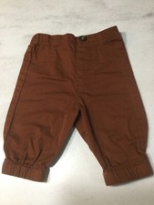 UNBRANDED   6 MONTH BABY  PANTS    BROWN   ELASTIC WAIST AND CUFFS