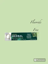 Natural Herbal Multi-Action Toothpaste Fresh Mint Fluoride Free Whitening Neem