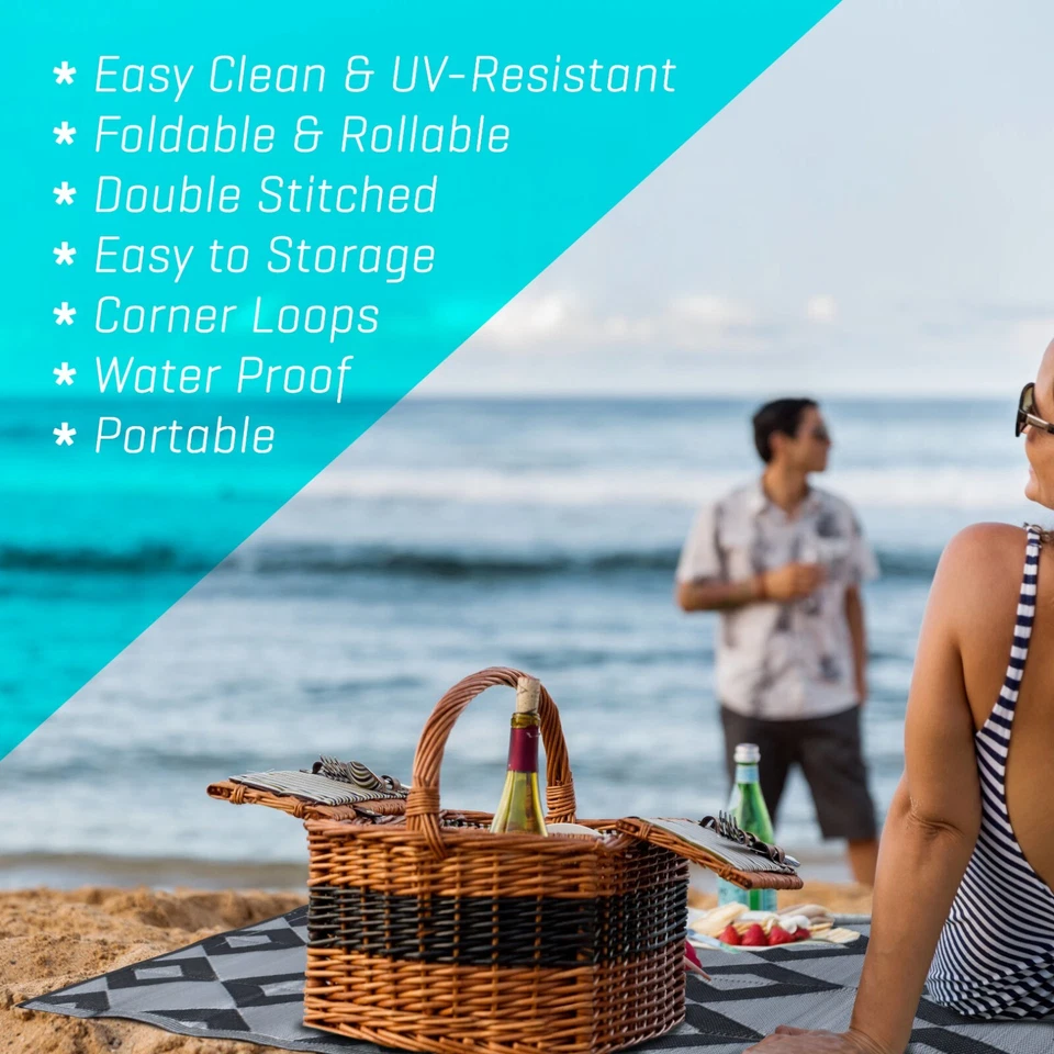 Alfombras de exterior (9x12) camping, playa, cubiertas y todos los lugares (nuevo Geo Gry Blc) Foto 2 de 4