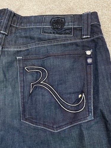 NEW Rock & Republic Neil Mens 38x33 Blue Denim Jeans Relaxed Straight Leg 5764 - Picture 11 of 14