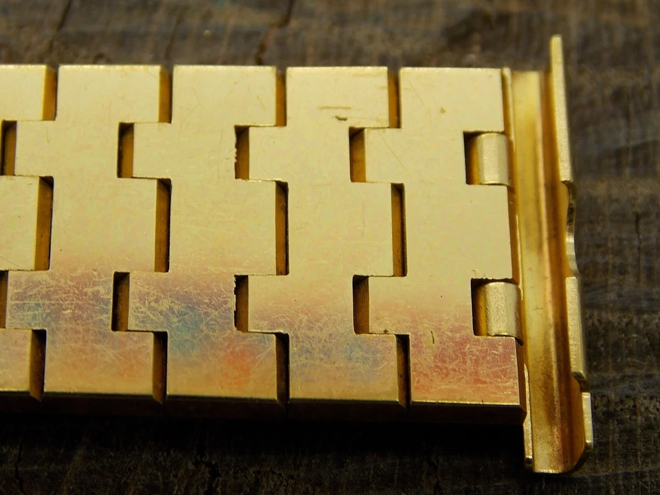 Correa de reloj de mariposa vintage pesada placa de oro laminada Rowi meric 22 mm nueva de stock sin usar Foto 3 de 4