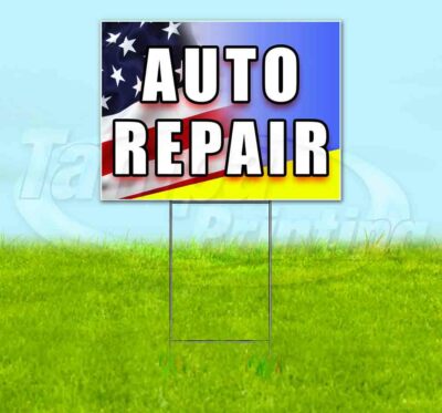 AUTO REPAIR Yard Sign Corrugated Plastic Bandit Lawn Decoration USA