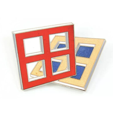 Vintage ACME Studio  Grids 4  Enamel Brooch by Architect CESAR PELLI - NEW