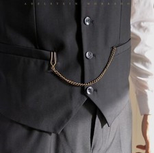 Bronze Pocket Watch Chain Swivel FOB New without tags Men's Vest Chain