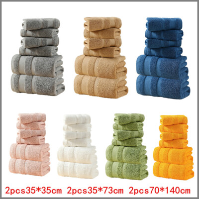 6-Piece Bath Towel Set Soft Absorbent Cotton Bath Towels Hand Towel Wash Cloth