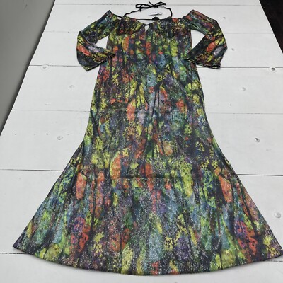 Nasty Gal Abstract Printed Sequin Halter Neck Dress Womens 14 New | eBay