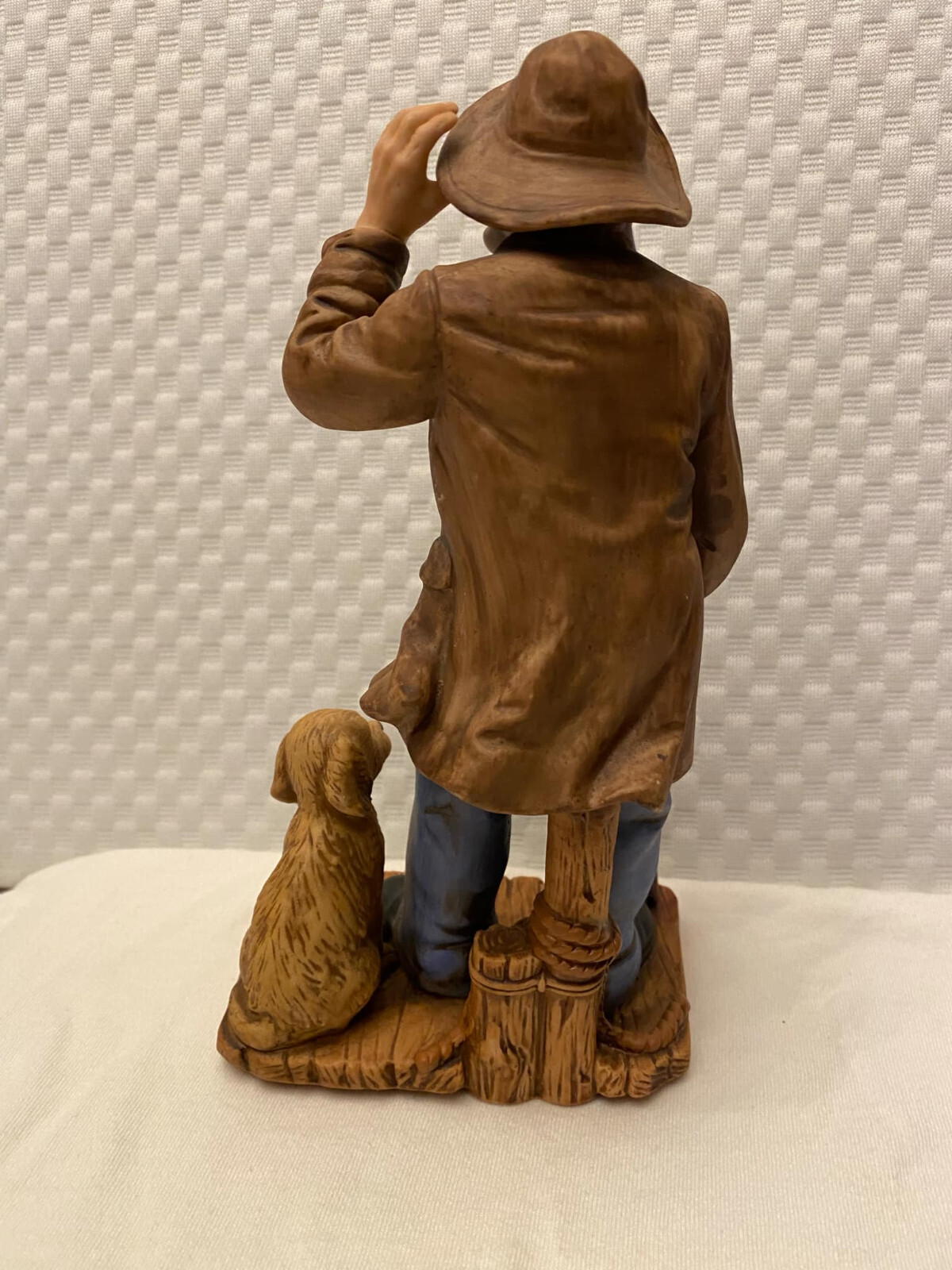 Porcelain Home Interiors Figurine Old Salty Fisherman With Puppy Mint 1999 VTG