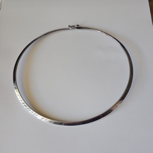 925 Mexico Choker Torc Halskette flach Sterling Silber Halsband MCM Modern Minimal - Bild 9 von 10