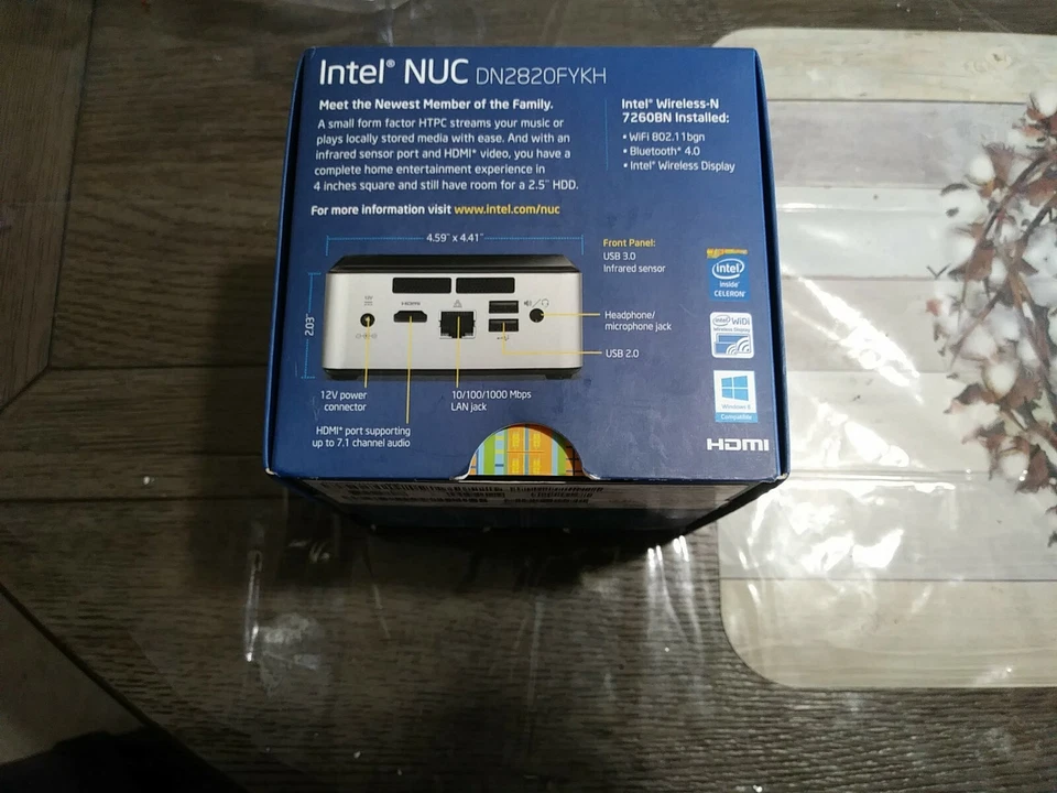 Intel DN2820FYKH NUC Mini PC - Intel Celeron, 2.5" HDD, HDMI - Image 2 of 4