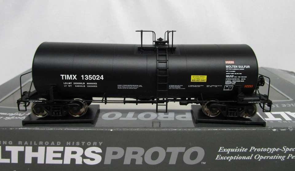 Walthers Proto HO Scale TIMX Industries 40' Trinity 14k Molten Sulfur Tank NOS - Image 2 of 4