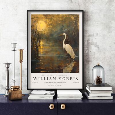 William Morris Druck, William Morris Ausstellung Poster Reiher, Vogel (411c)