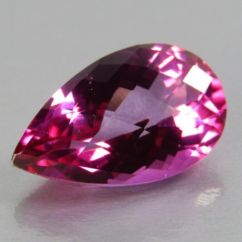 5,92 Karat atemberaubendes Feuer natürlicher rosa Topas 15x9 mm Birnenschachbrett geschnittener Edelstein RF-VDO - Bild 3 von 4