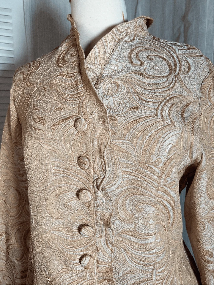 Positive Attitude | Women’s | Skirt Set | Size 12 | Vintage Cream Jacquard Style - Image 2 of 4