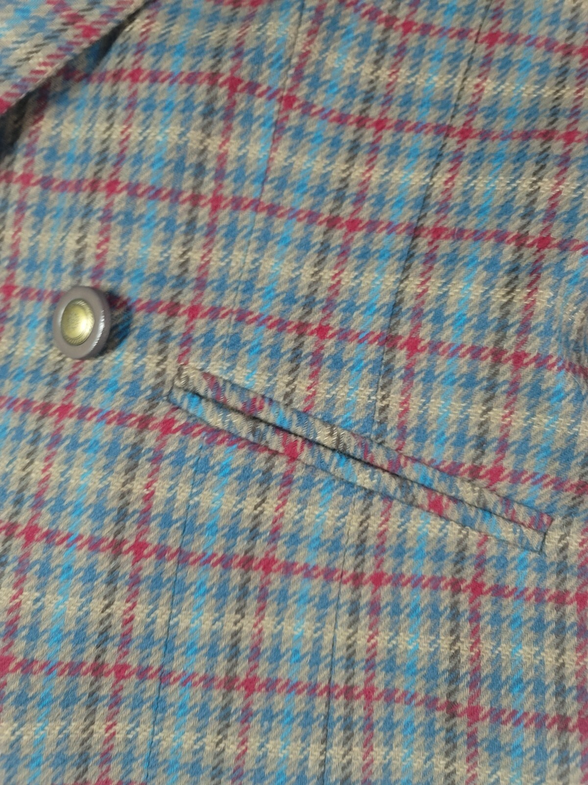 Pendleton Wool Plaid Brown Blue Red  Button Up Bl… - image 3