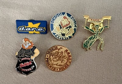 Lot 5 Vintage D.A.R.E. Pin Drug Abuse Resistance Education DARE Promo Lapel Pins