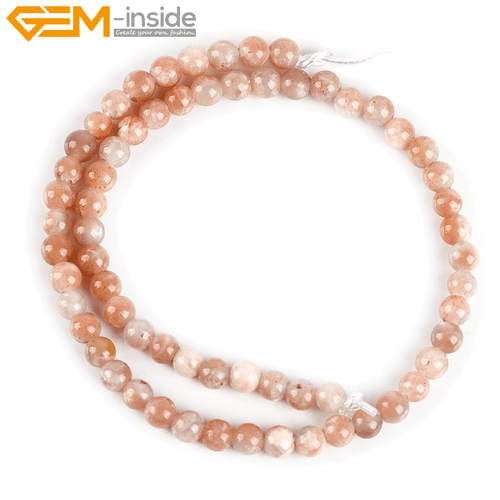 Natural Sunstone Round Loose Beads 15" Big Hole Stone Beads Jewelry Making Craft - Picture 14 of 34