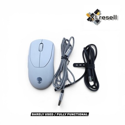 Alienware - Pro Wireless Optical Gaming Ambidextrous Mouse - Wired - Lunar Light