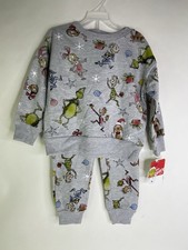 Dr. Seuss The Grinch Long Sleeve Shirt Pants 2pc Set Outfit Kids Boys Girls 3T