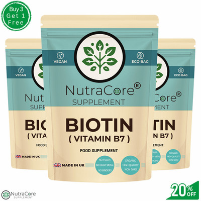 Biotin 12.000 mcg Kapsel (aus natürlichem Samen getrieben) GESUNDES HAAR, HAUT & NÄGEL