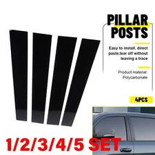 Door Window Pillar Posts Sticker Glossy Black For 2019-25 Dodge Ram 1500 1-5SET