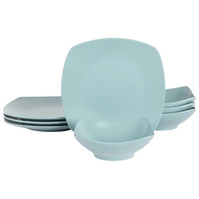Gibson Home Zen Buffetware 8 Piece Fine Ceramic Dinnerware Set In Matte Arctic B