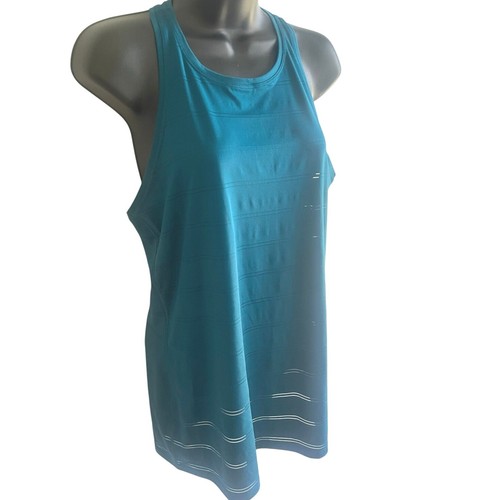 Athleta Racerback Tank Top Small Blue Teal Laser Cut Lightweight Activewear - Picture 2 of 6