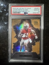 2023 Wild Card SP Matte Gold Jaxon Smith-Njigba Rookie Heat Black 1/1 PSA 10