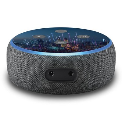 2er Set Aufkleber Big City passend für Alexa Echo Dot Gen.3 Assistant R137-16