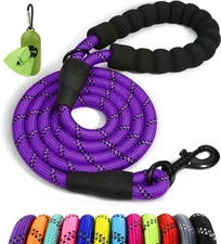 Taglory Rope Dog Leash 6 FT with Comfortable Padded Handle Highly Reflective ...