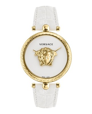 Versace Palazzo Empire Women's Watch, 39mm Gold Tone Case, White Enamel Dial,
