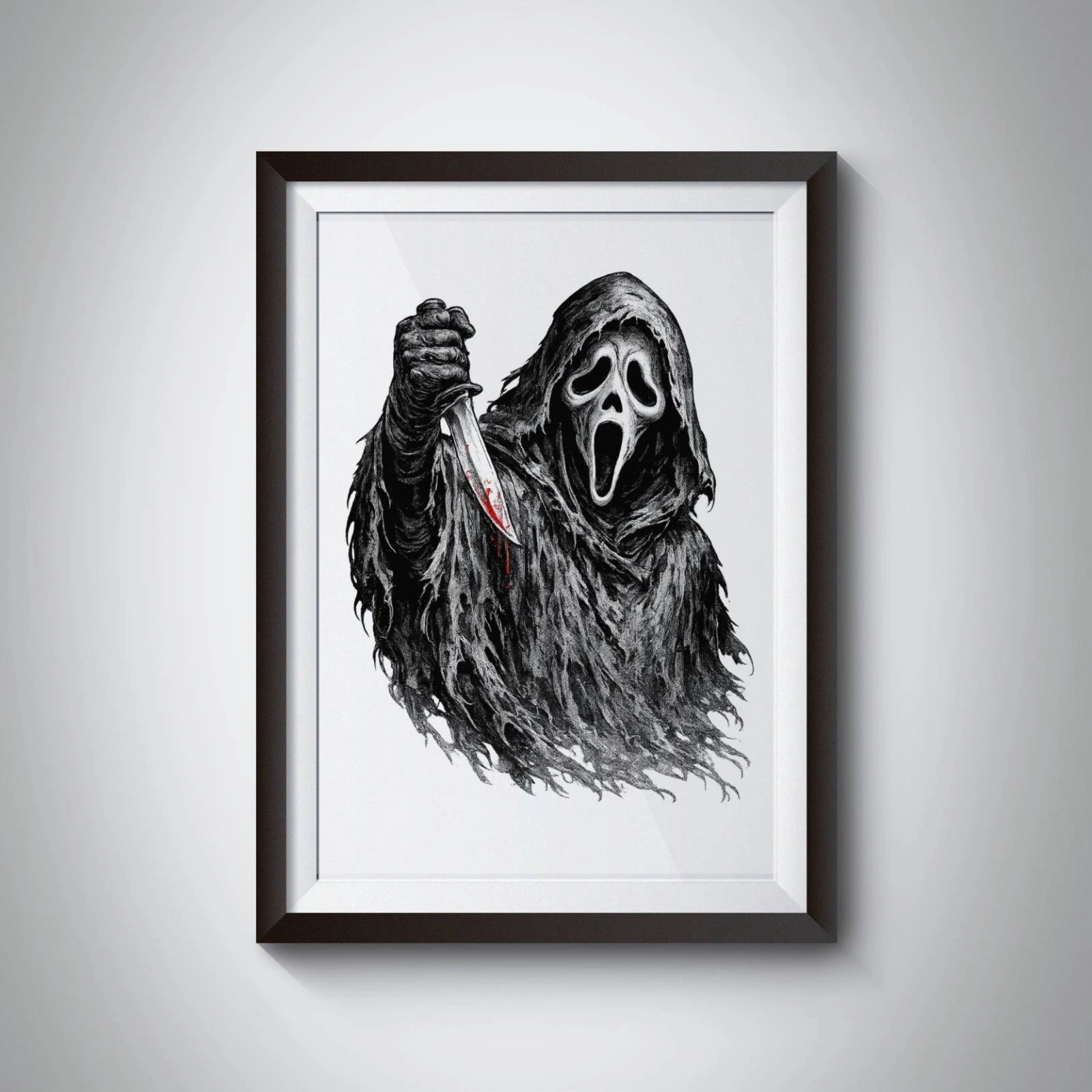 Ghostface Scream Horror Wall Art Print A4 Slasher Movie Poster Home Decor