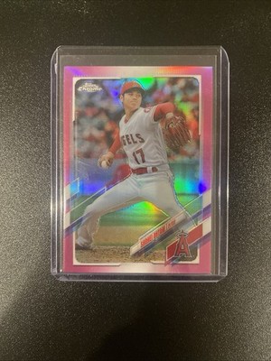 2021 Topps Chrome Shohei Ohtani Pink Refractor #159 Angels Pitching MVP