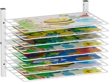 Wall Mount Art Drying Rack 8 Removable Shelves Metal Paint Storage White