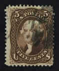 CKStamps: US Stamps Collection Scott#76 5c Jefferson Used Signed