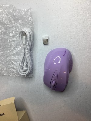 Tecknet Wireless Rechargeable Mouse  Purple Lavender - TK-MS317 Open Box