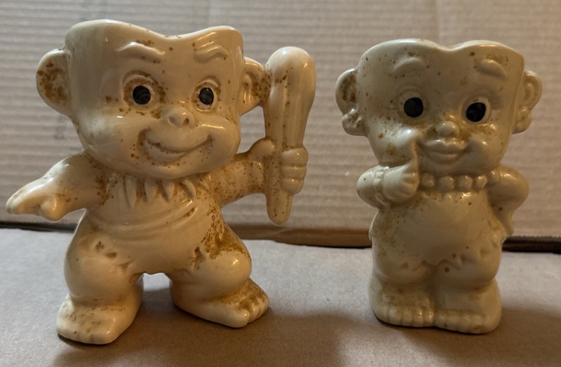 Head Vase Planter Flintstones Bamm Bamm and Pebbles Planters Vtg Cream Holder 